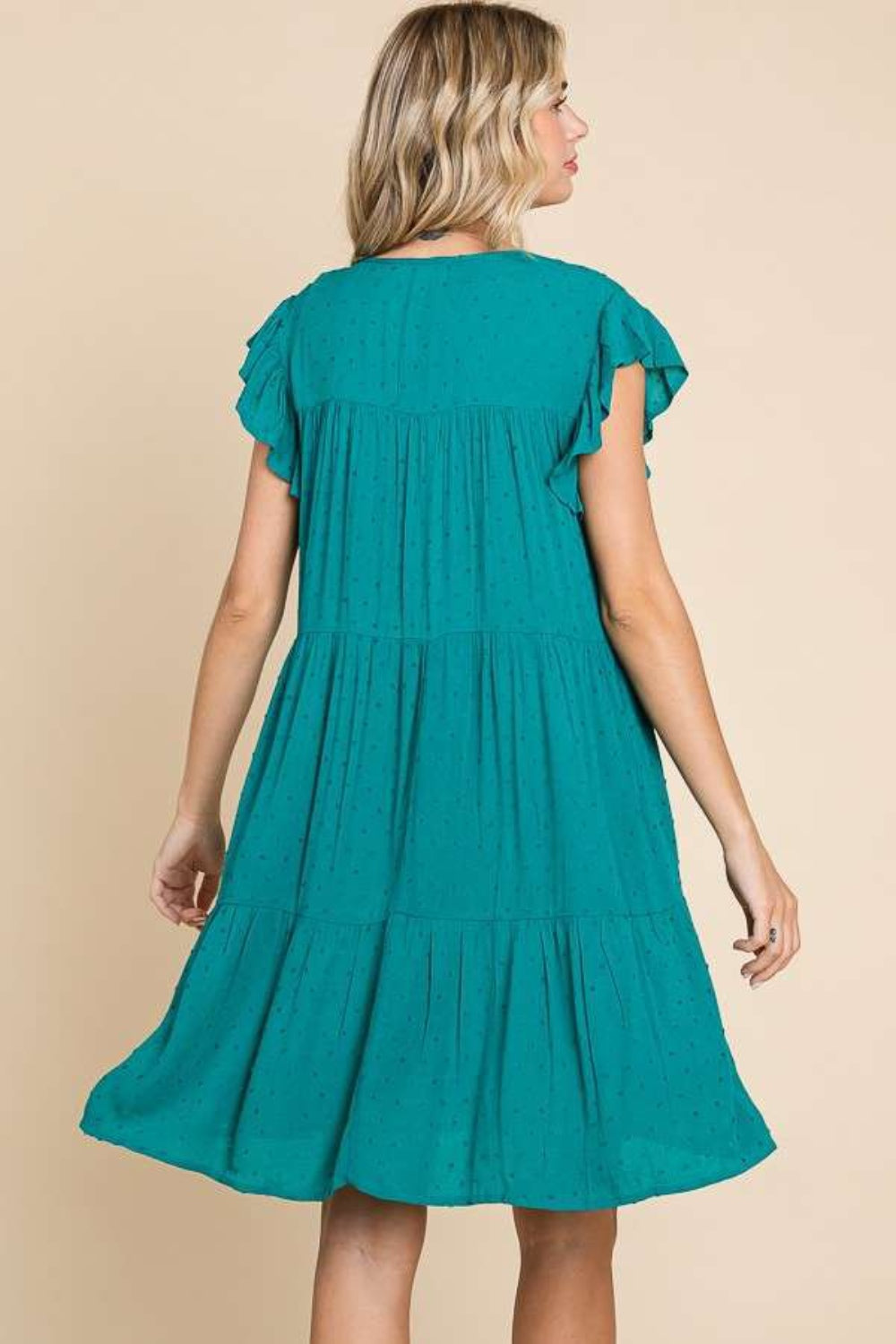 Robe étagée à manches courtes volantées pour femme – Robe à manches courtes volantées, Robe étagée à volants, Robe étagée féminine, Robe à manches courtes élégante, Robe étagée fantaisie, Robe étagée tendance