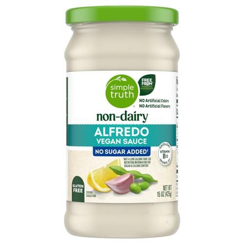 Sauce Alfredo végétalienne sans produits laitiers et sans sucre ajouté Simple Truth 425 g