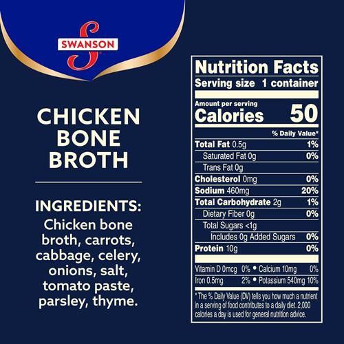 Bouillon d'os de poulet à siroter Swanson, tasse micro-ondable de 305 g