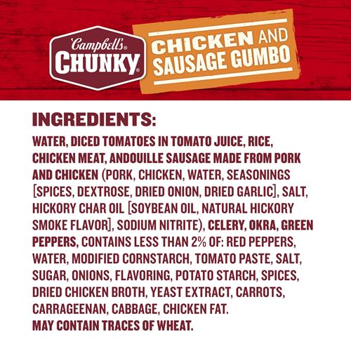 Soupe épaisse Campbell's, Gombo au poulet et à la saucisse, Boîte de 533 g