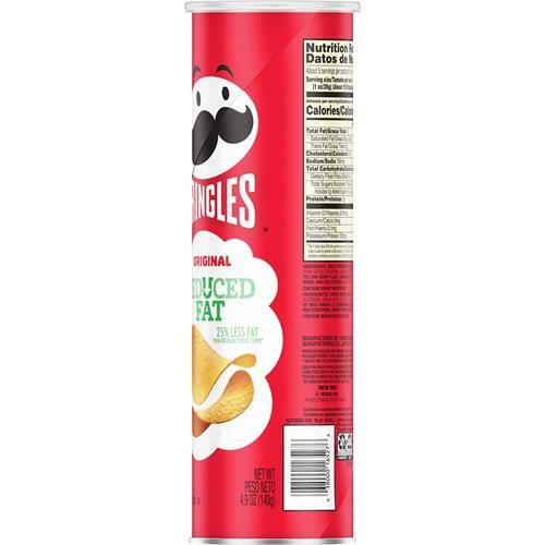 Tuiles de pommes de terre Pringles, collations pour le déjeuner, collations nomades, teneur réduite en matières grasses, boîte de 139 g (1 boîte)