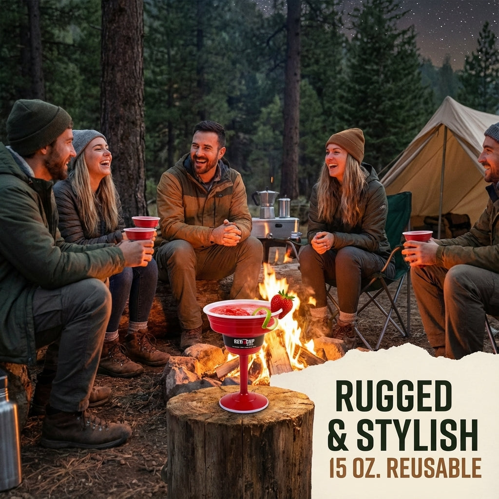 Reusable Plastic Red Margarita Party Cups | Durable ABS plastic, BPA and phthalates free | Perfect for Parties, Camping & Outdoors