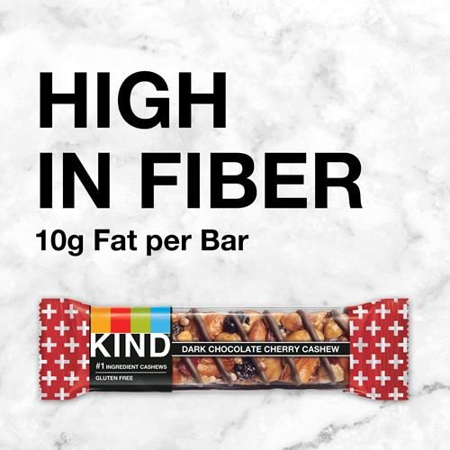 Barres de Noix Kind, Chocolat Noir Cerise Noix de Cajou, En-cas Sains, Sans Gluten, 4G Protéines, 12 Barres