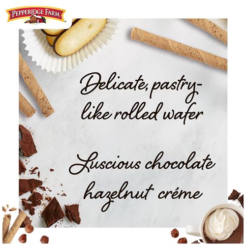 Biscuits Pirouette de Pepperidge Farm, gaufrettes fourrées à la crème chocolat-noisette, boîte de 382 g