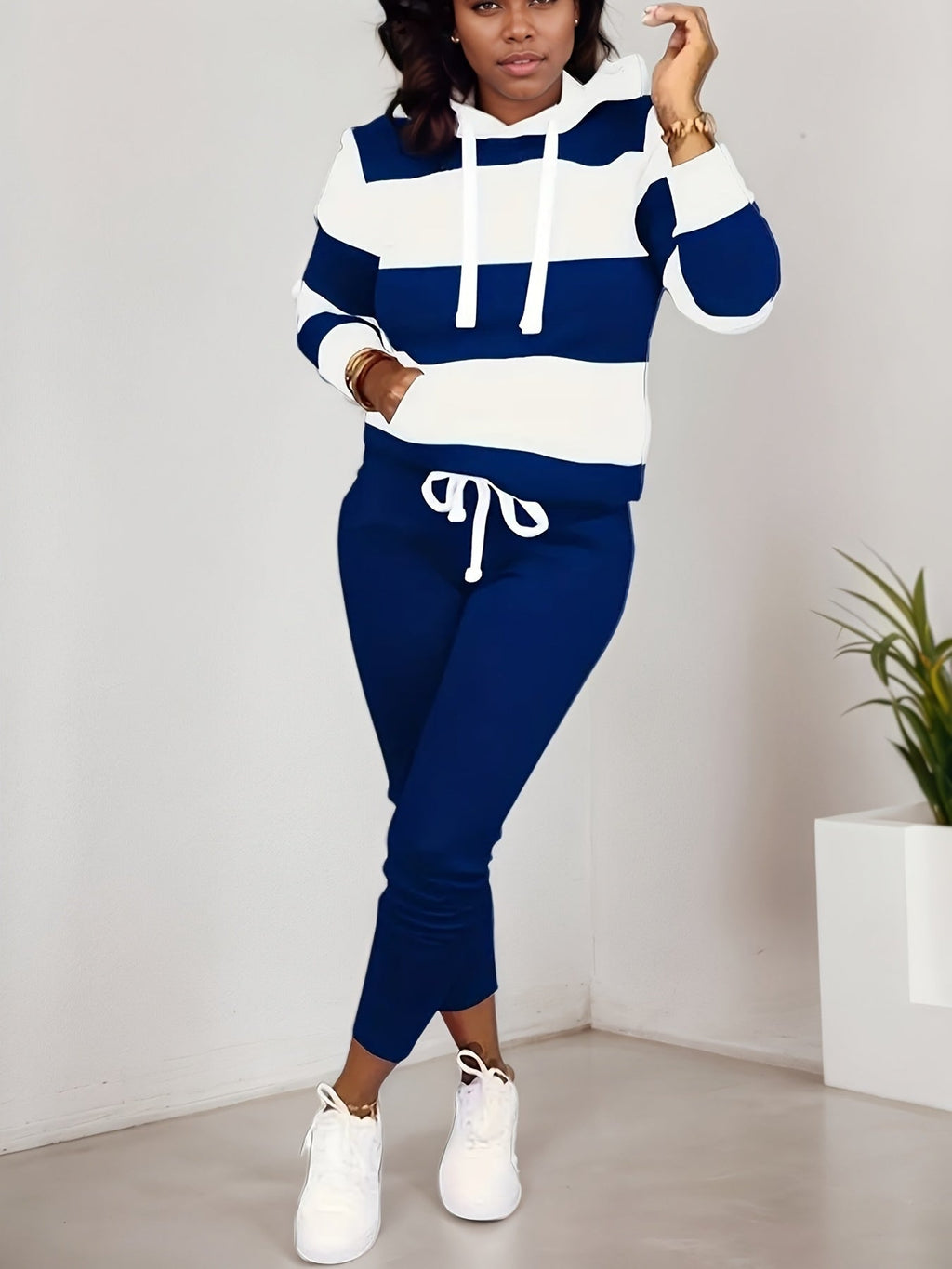 Ensemble de survêtement deux pièces pour femme – Tenue décontractée sweat-shirt et pantalon