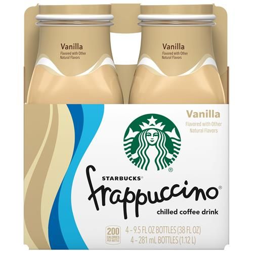 Starbucks Frappuccino, Boisson au café glacé vanille, Bouteilles de 280 ml (Lot de 4)