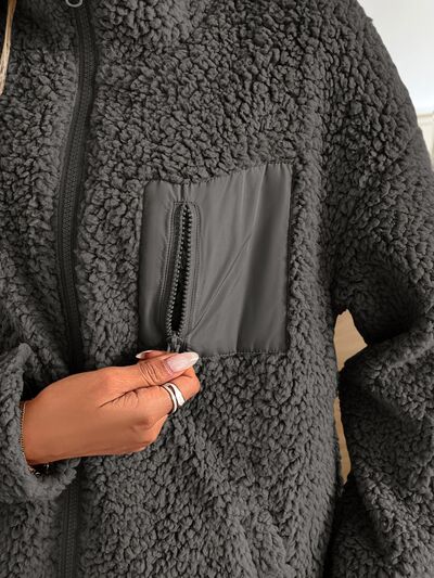 Veste d'hiver chaude zippée à manches longues, douillette et élégante, indispensable pour le froid, veste d'extérieur.