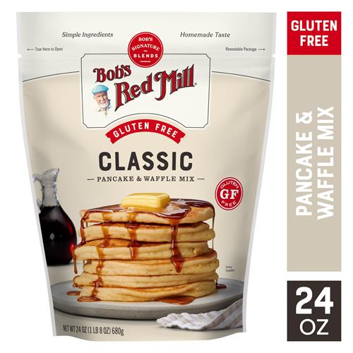 Bob’s Red Mill Préparation pour crêpes et gaufres sans gluten, 680 g (lot de 1) – Céréale entière, donne 34 crêpes par sac, l’emballage peut varier