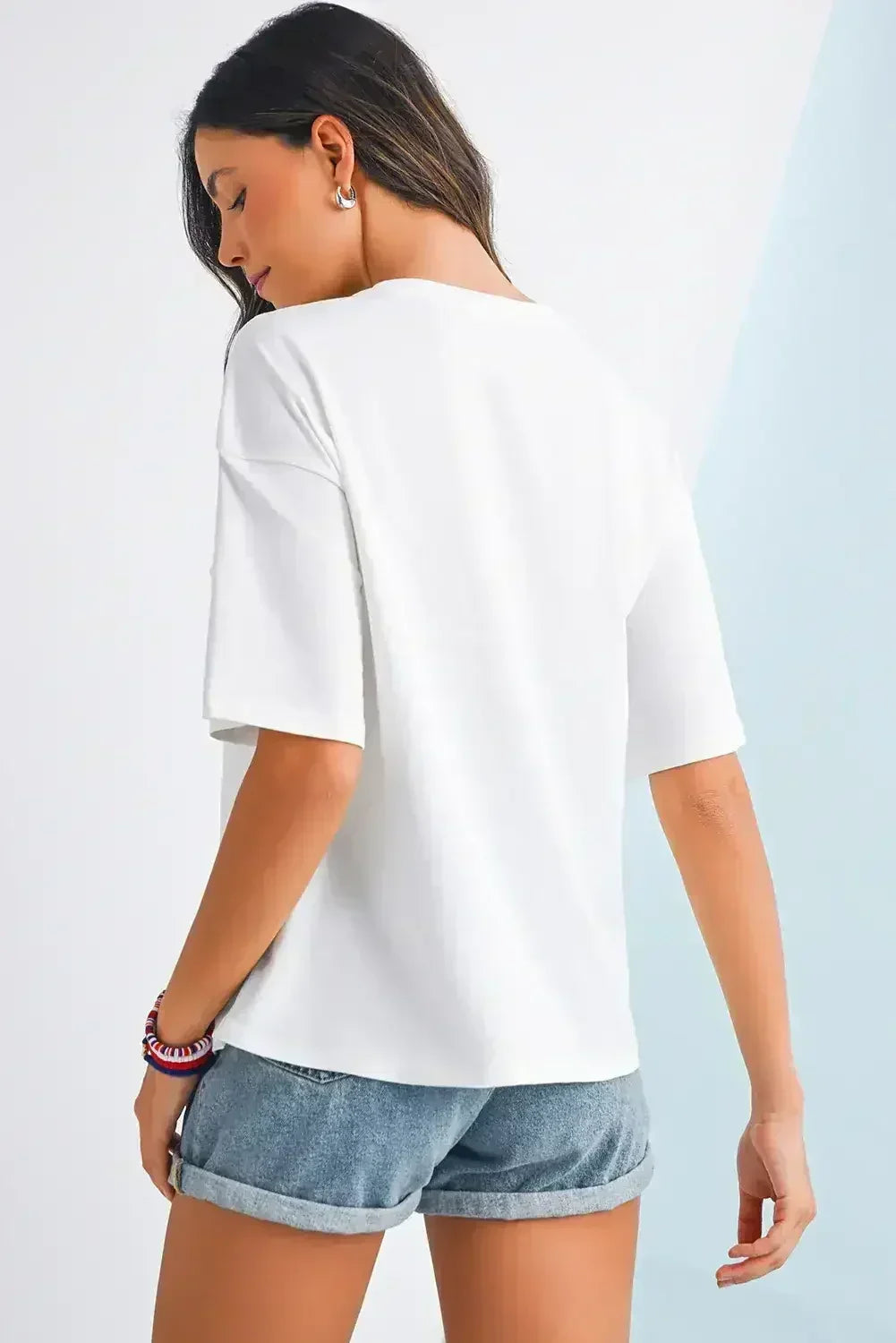 T-shirt col rond graphique White Flag Bow