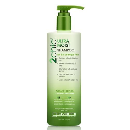 Shampooing Ultra-Hydratant 2Chic Giovanni - Avocat & Huile d'Olive, Formule Hydratante Crémeuse, Enrichi en Aloe Vera, Beurre de Karité, Extraits Botaniques, Sans Parabènes, Sans Danger pour les Cheveux Colorés - 710 ml