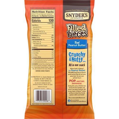 Snyders Of Hanover Bretzels fourrés au beurre de cacahuète, sac de 283 g