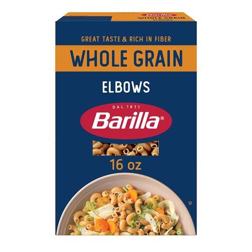 Pâtes Barilla Coudes Blé Entier, boîte de 450 g - Pâtes sans OGM faites avec 100 % de blé dur entier - Excellente source de fibres