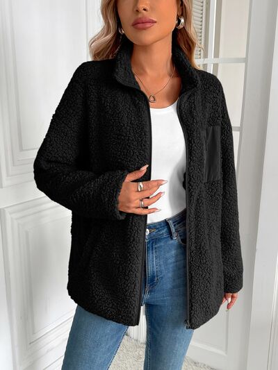 Veste d'hiver chaude zippée à manches longues, douillette et élégante, indispensable pour le froid, veste d'extérieur.