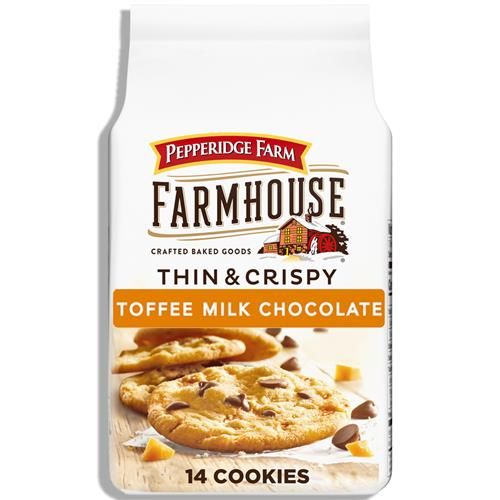 Biscuits fins et croustillants au caramel et au chocolat au lait Farmhouse de Pepperidge Farm, sac de 195 g