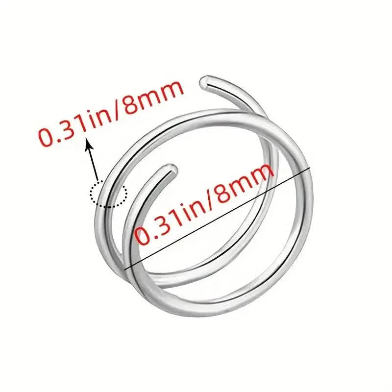 Anneau de nez double hélice en acier inoxydable – Bijoux de piercing plaqués or 14 carats pour femmes