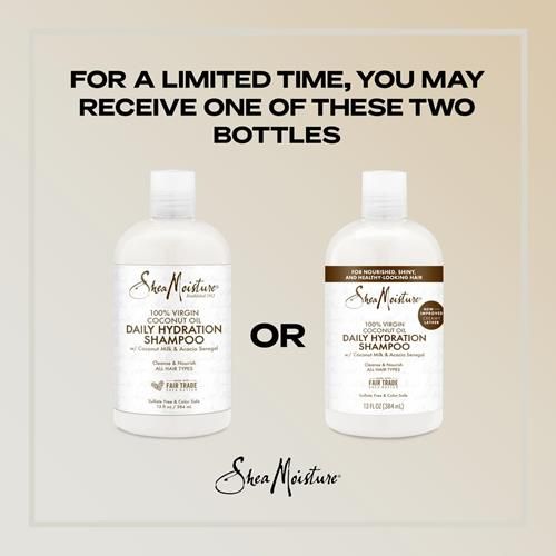 Sheamoisture Shampoo Hydratation Quotidienne 100% Huile de Coco Vierge Pour Tous Types de Cheveux Sans Sulfates 384 ml