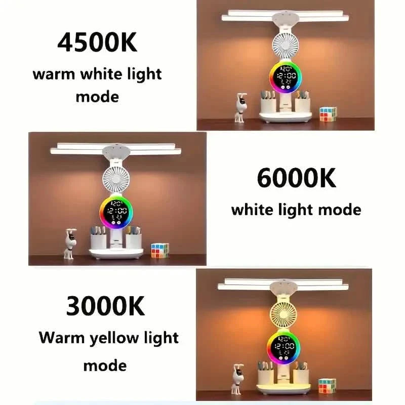 Lampe de bureau LED Smart Touch – Alimentation USB, double tête, intensité variable, couleurs changeantes
