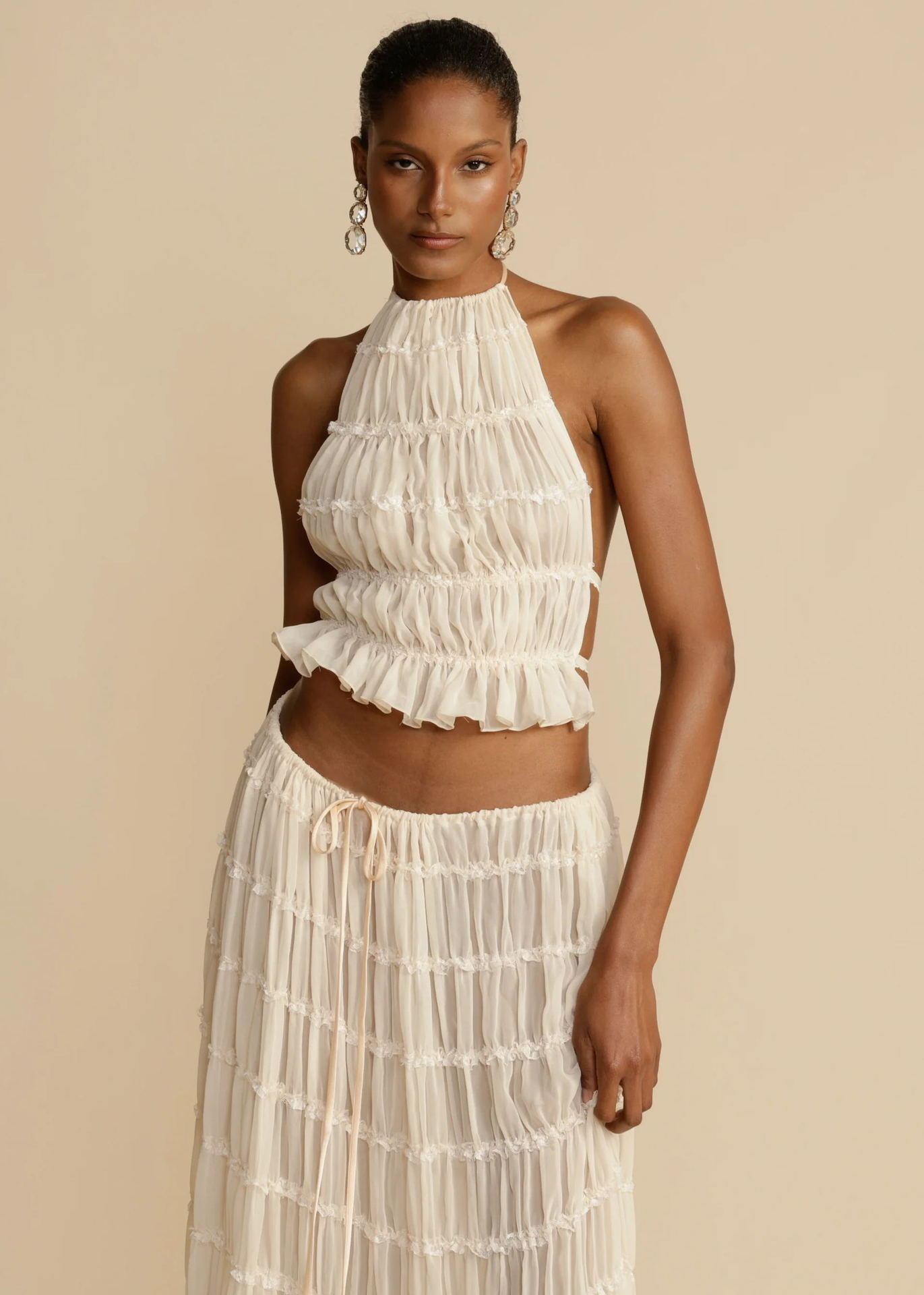 🌴 Ensemble deux pièces de maillots de bain pour femmes – Haut court licou sans manches