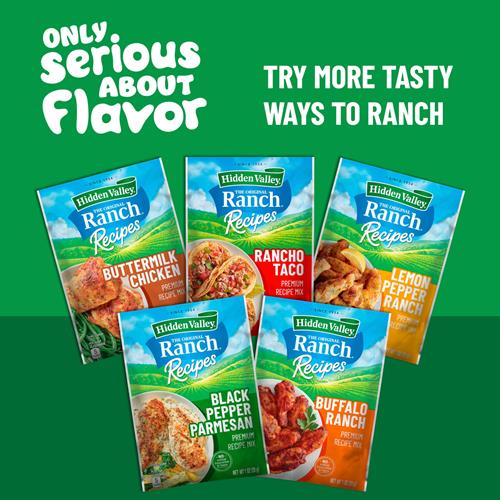 Mélange de Recettes de Ranch Poivre Citronné Hidden Valley Ranch, Saveur d'Agrumes Lumineuse avec une Touche de Ranch, 1 Sachet (L'emballage peut varier)
