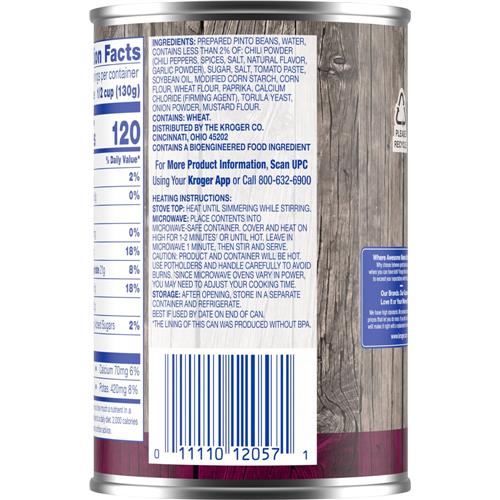Haricots en conserve Kroger Chili doux 439 g