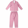 Pyjama en satin simple flamant rose