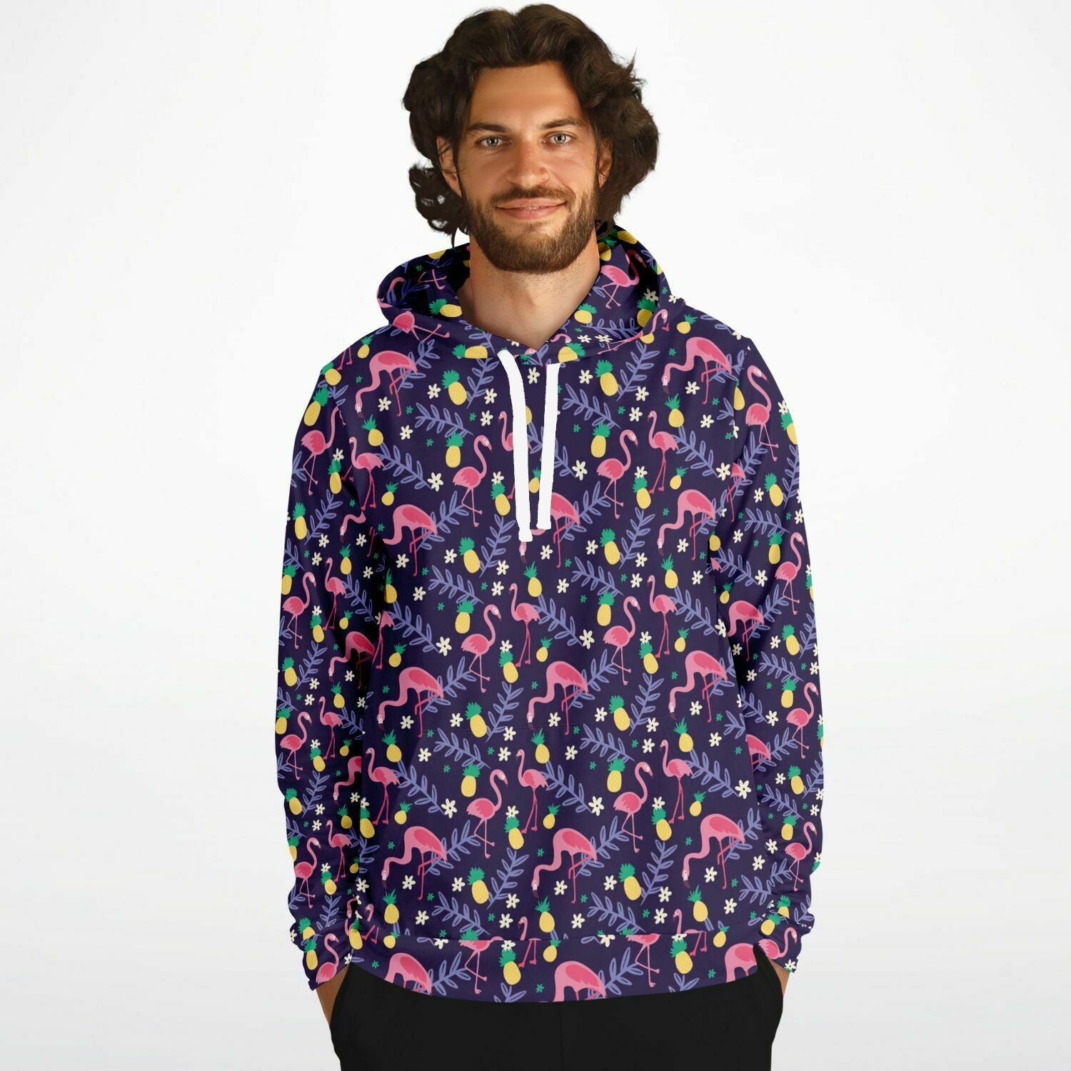 Sweat à capuche Flamant Ananas