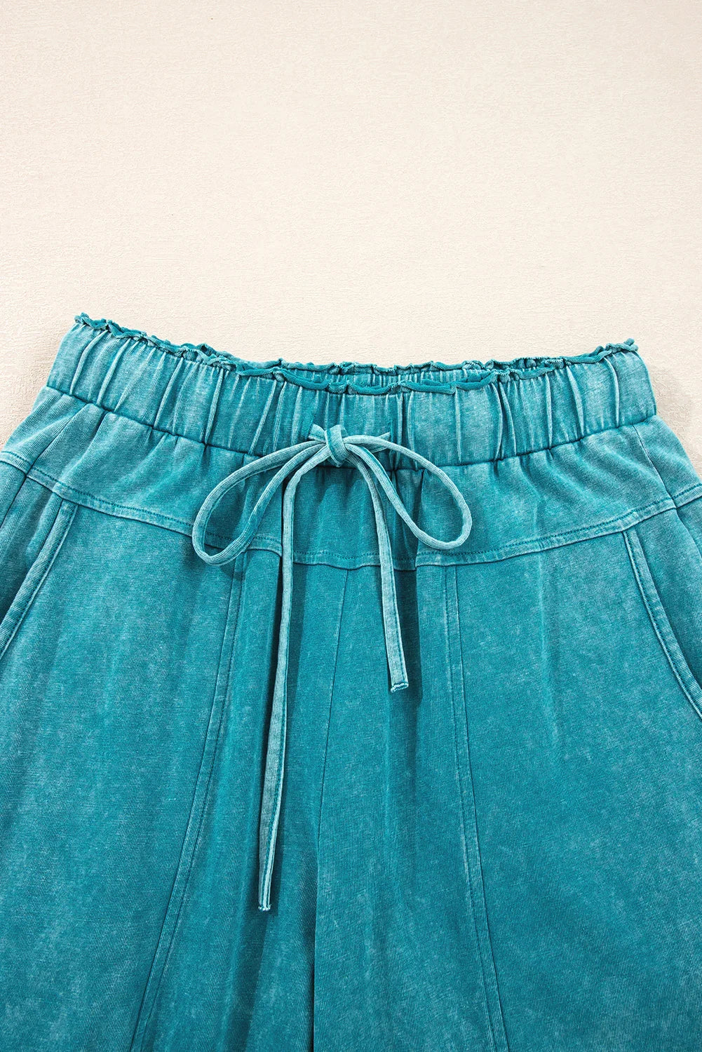 Pantalon Lapis Mineral Wash noué taille haute à ourlet brut