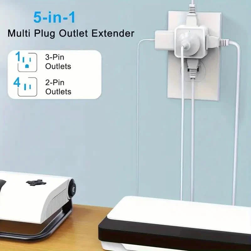 Adaptateur de prise multifonction – Multiprise murale cinq directions
