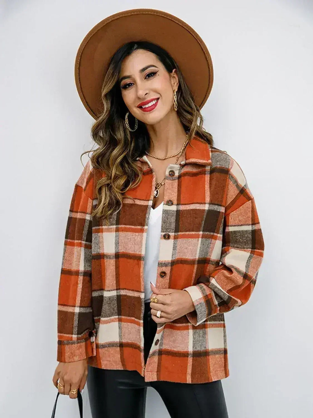 Veste boutonnée couleur citrouille