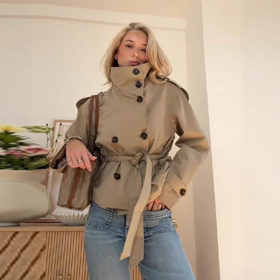 Trench-coat lacé à la taille pour femme