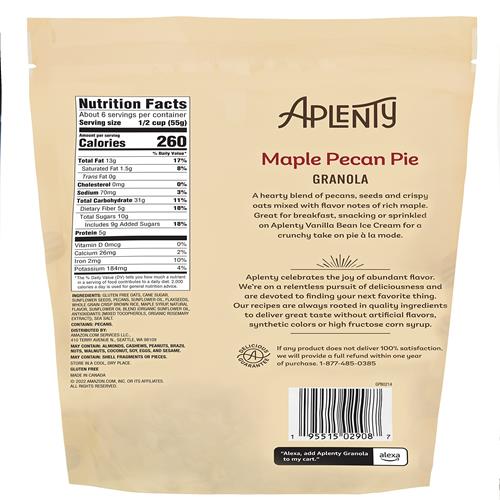 Granola Tarte Pacanes-Érable Aplenty, 312 g