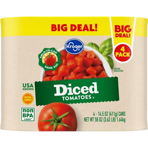 Tomates en dés Kroger 411 g / 4 paquets