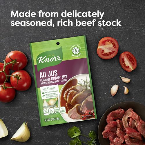 Mélange de sauce Knorr pour des repas et des accompagnements délicieux et faciles, au jus, sans arômes artificiels, sans glutamate monosodique ajouté, 17 g