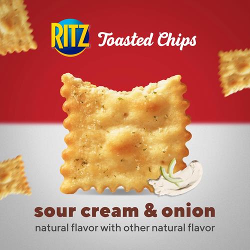 Craquelins Ritz Toasted Chips saveur crème sure et oignon, amuse-gueules, 230 g
