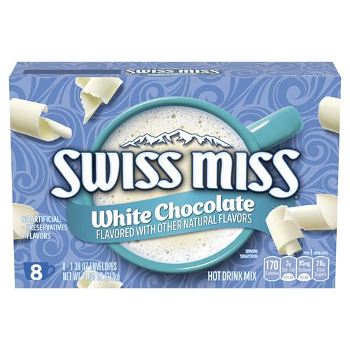 Préparation pour boisson chaude Swiss Miss saveur chocolat blanc, 8 sachets individuels