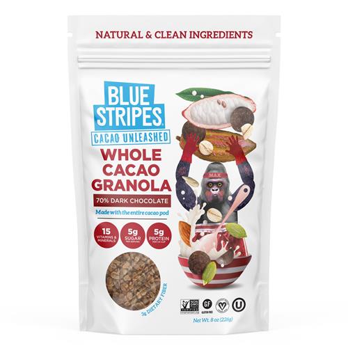 Granola chocolat noir et cacao entier Blue Stripes, 227 g
