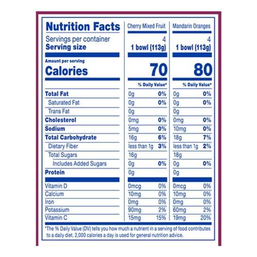 Gobelets de fruits Kroger, emballage varié de deux saveurs, 8 paquets / 113 g
