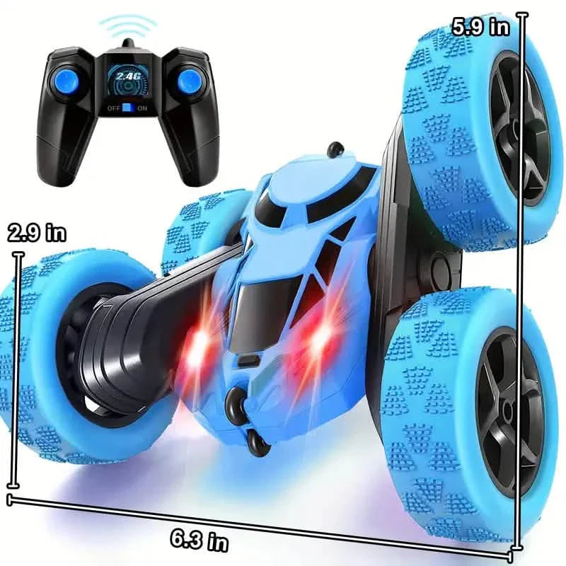 Voiture télécommandée RC – 4 roues motrices, cascade 360°, lumières LED, 6 ans et plus