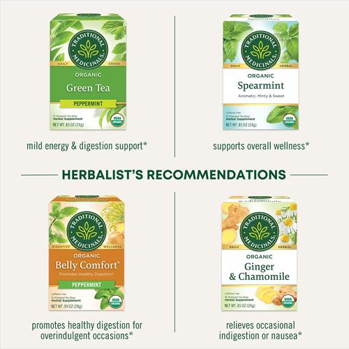 Traditional Medicinals Tea, Organic Triple Mint, Supports Healthy Digestion, Includes 16 Tea Bags