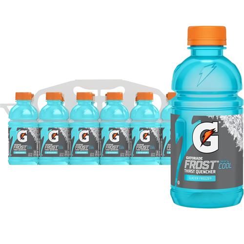Boisson pour sportifs étanche soif Gatorade, Frost Glacier Freeze, Bouteilles de 355 ml, Paquet de 12, Électrolytes pour la réhydratation