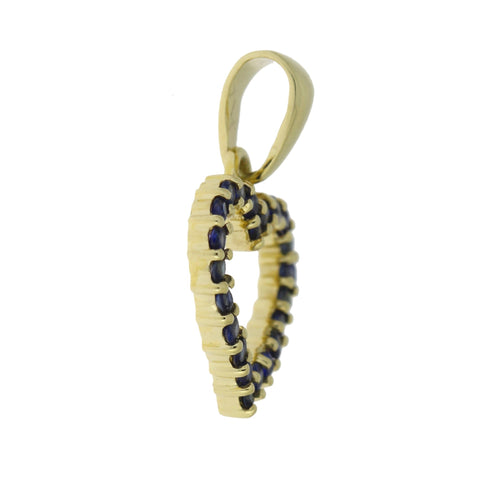 .37ct Sapphire Heart Love Pendant 10KT Yellow Gold