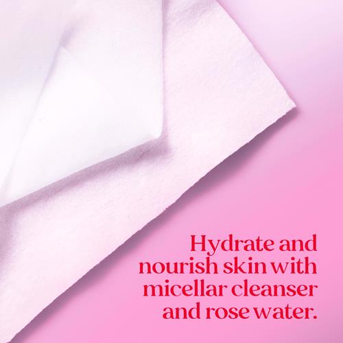 Burts Bees, Lingettes Visage à l'Eau de Rose, Pour Tous Types de Peau, Lingettes Démaquillantes Micellaires Hydratantes & Nettoyantes, 30 Unités (1 Paquet)