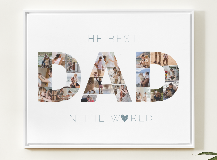Meilleur papa du monde – Collage photo modifiable sur Canva pour la fête des pères