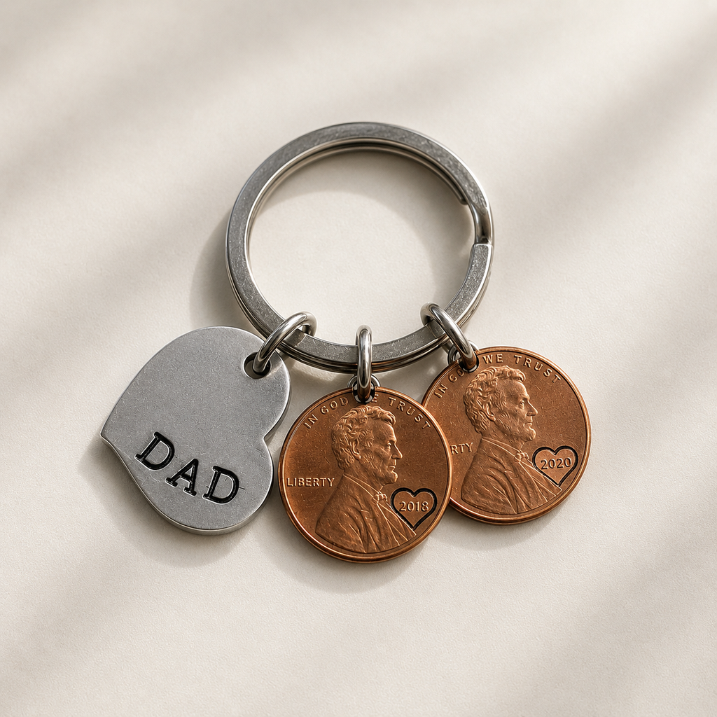 Porte-clés personnalisable Papa (pièce de monnaie)