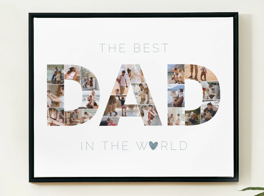 Meilleur papa du monde – Collage photo modifiable sur Canva pour la fête des pères