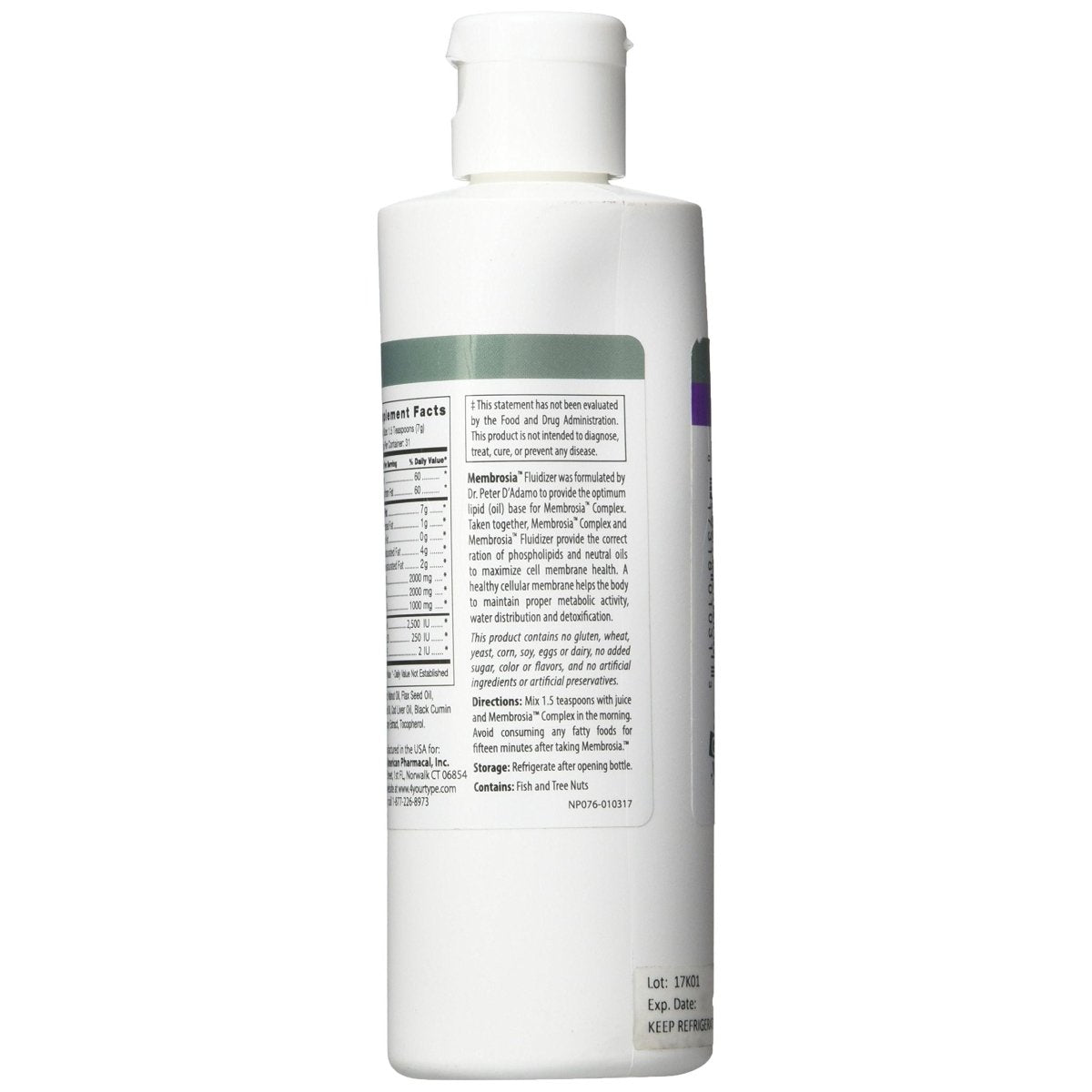 D'Adamo Personalized Nutrition Fluidifiant Membrosia, 237 ml