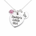 Collier « Ma Fille Adorée » – Argent Sterling avec Pierre de Naissance et Breloque Initiale