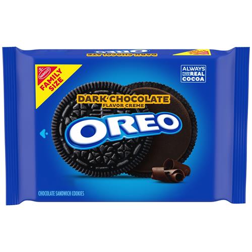 Biscuits sandwich au chocolat noir et crème Oreo, format familial, 482 g