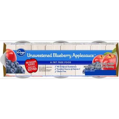 Compote de pommes et bleuets Kroger, 6 unités / 4 oz