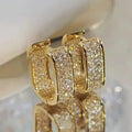 Boucles d'oreilles créoles fines serties de zircon cubique plaqué or 18 carats
